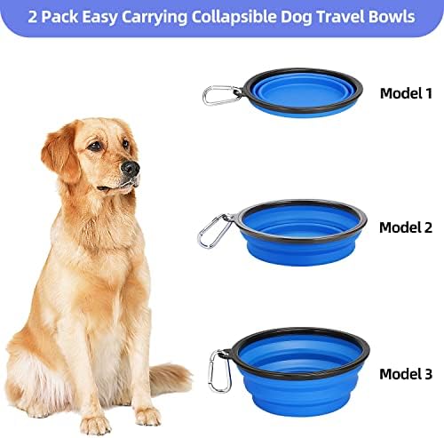 Kytely Large Collapsible Dog Bowls 2 Pack, 34oz Foldable Dog Travel Bowl