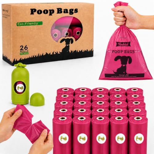 Dog Poop Bags Rolls with Dispenser - Strong Leak Proof - 390 Count Scented