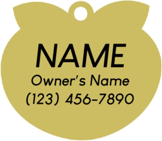 Two Tails Pet Company Personalized 'Cutie with a Booty' Pet ID Tag - Custom Engraved Dog Tags for Pets - Fun Brass, Gold Plating