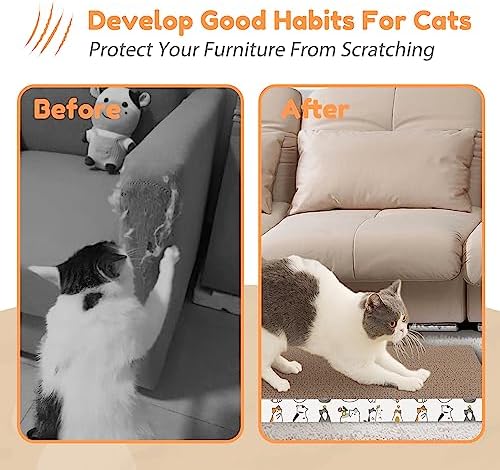 PatiencET Cat Scratch Pad with Box, 4 Pack Cardboard Scratcher Lounge Bed