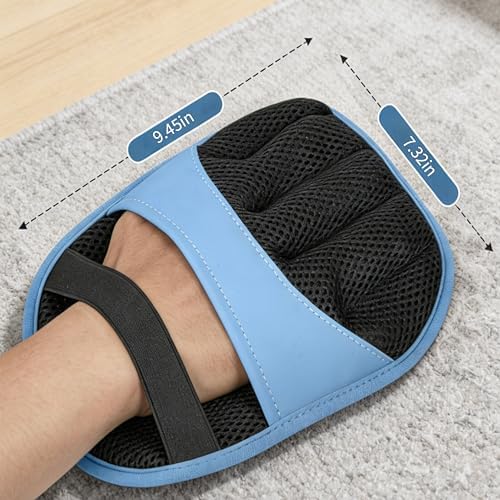 2 Pack Magic Brush Pet Hair Remover Glove, Electrostatic Remover Gloves for Dogs and Cats, Reusable Wash Mitt for Furniture, Car Seats, Clothes, and Laundry, Blue