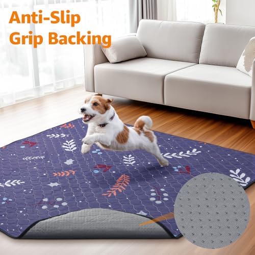 LOOBANI Washable Pee Pads for Dogs: 2 Pack Reusable Puppy Training Pads 31" x 36", Waterproof Dog Pee Pads Non-Slip, Absorbent Dog Whelping Pad for Playpen, Crate, Floor, Sofa, Purple