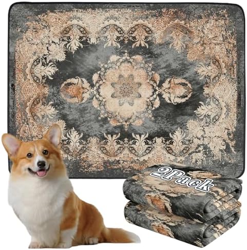 Thicken Washable Pee Pads for Dogs, 2 Pack Super Absorbent Dog Rugs,36"x48"
