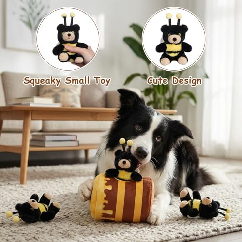 Hollypet Squeaky Hide and Seek Dog Toys for Small and Medium, Honey Pot