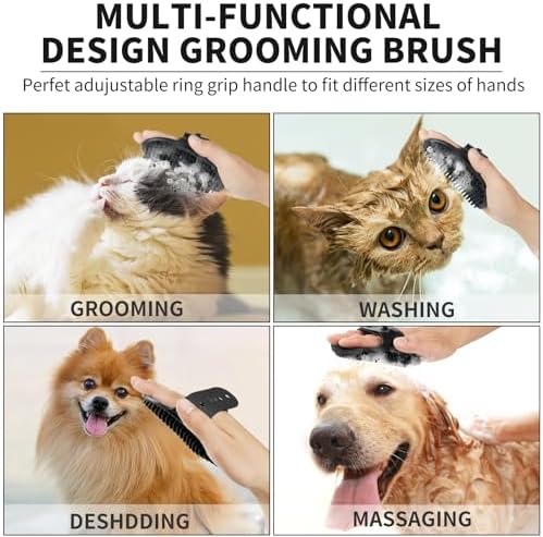 Professional 7 in 1 Dog Paw Cleaner for Dogs & Cats - Includes 1 Portable Paw Washer, 1 Bath Brush, 2 Dog Toothbrushes and 3 Absorbent Towels Note: Fits Paws 2.5 to 3.5 Inches Wide (Large, Black)