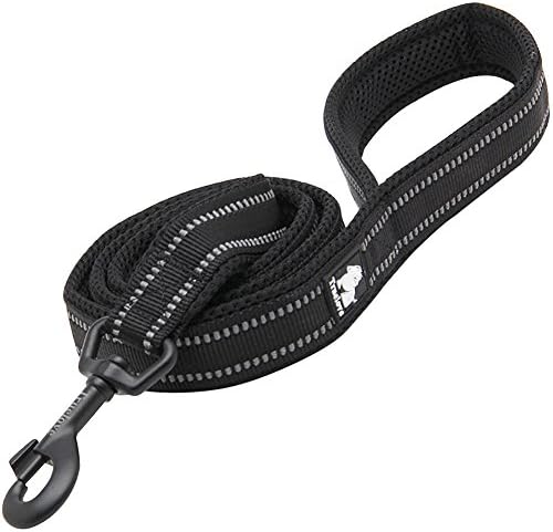 Creation Core Reflective Dog Leash Durable Padded Pet Leash Strap for Puppy Pet Leash Rope, Black 6.5Ft Long 1" Wide