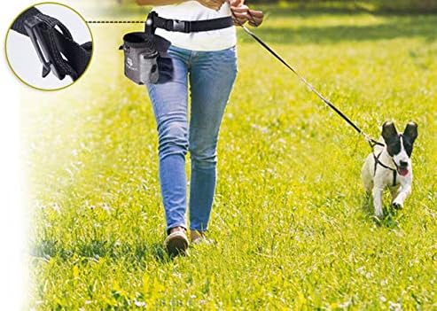 AMZNOVA Dog Treat Pouch Treatnow Dog Treat Bag, 3 Cups, Heather Coffee | Training Pouch with Waist Belt & Clicker for Training & Walking, Waist Clip On Snack Fanny Pack for Pet