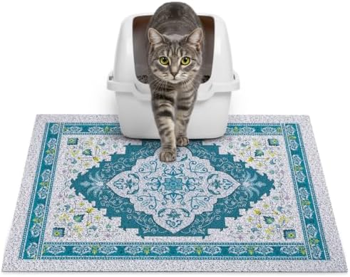 Glittme Cat Litter Mat, 24"x15" Non-Slip Washable Trapping Mat for Cats