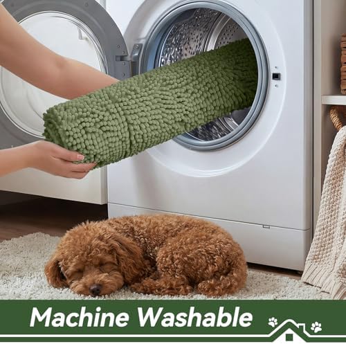 Bcoimo Super Absorbent Dog Door Mat, 30"*20" Anti Slip Mat for Muddy Paws