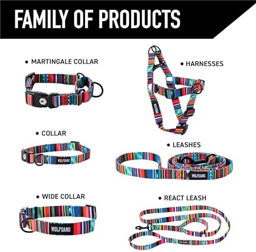 Wolfgang Heavy Duty, Adjustable Dog Collar with Quick Release Nylon Buckle for Walking & Training, Quetzal Print, Large