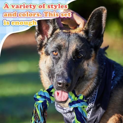 Wettarn 15 Pcs Dog Rope Toys for Medium Large Dogs, Heavy Duty Tug Toys