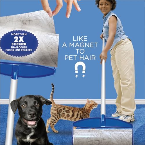 LOLA Rola Sticky Mop Refills, Giant Adhesive Roller, Traps Dirt, Dust & Hair, 30 Sheets, Pet Hair Remover, Floor & Carpet Cleaner, 1 Pack
