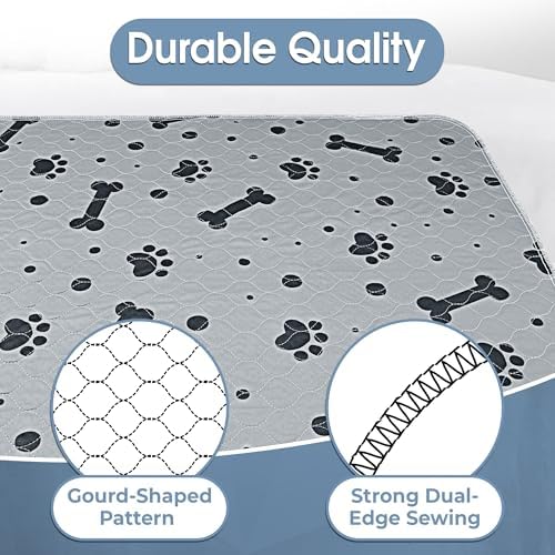 Washable Pee Pads for Dogs 2 Packs 36’’ x 41’’ Washable Puppy Pads Waterproof Dog Pee Mats Heavy Absorbent with Non Slip Bottom for Indoor Pet Training