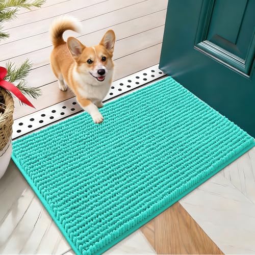 OLANLY Dog Door Mat for Muddy Paws 24x16, Extra Absorbent Chenille Mud Mat