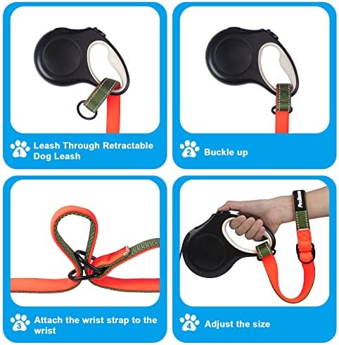 PetBonus Short Dog Leash, Safety Wrist Strap for Dog Retractable Leash