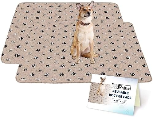 EZwhelp Reusable Dog Pee Pads, Washable Waterproof Mat 36x48 in, 2 Pack