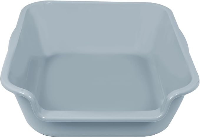 1 Pack of Extra Large Cat Litter Box (ABS Material), Low Entry Senior Litter Pen for Geriatric Kitty Big Cats, Jumbo Pet Safe Litter Boxes Tray for Indoor Pets Potty (Gray, 20" L x 15.5" W)