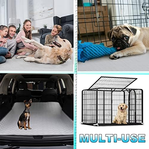Waterproof Dog Bed Cover Pee Pads Training Pads 65"x48", Nonslip Pet Bed Pad with Ties, Washabl Reusable and Super Absorbent Dog Mat for Whelping, Housebreaking in Playpen, Crate or Kennel (Large)