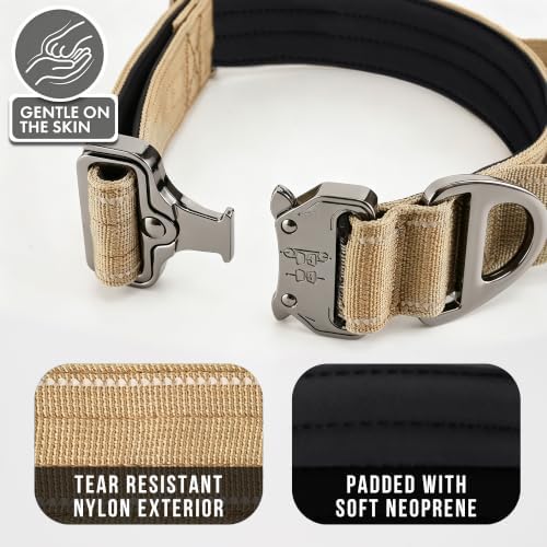 Adjustable Reflective Tactical Dog Collar for Large Dogs