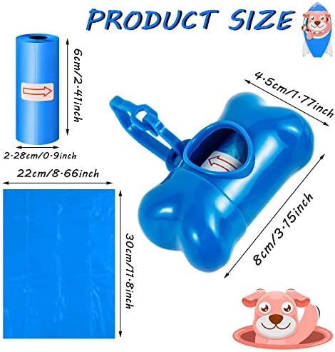 Arroyner 80 Pack Bone Shaped Poop Bag Dispenser Pet Waste Disposal Bag Dispenser (Random Color)