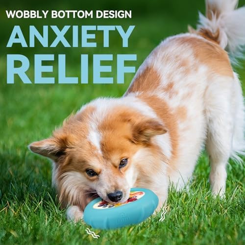 Dog Lick Bowl, Bestalk Wobbly Freeze Bowl Enrichment Feeder for Dogs, Anxiety Relief Lick Mat Puzzle Toy for Distraction, BPA Free Silicone, Dishwasher Safe(Teal,S)