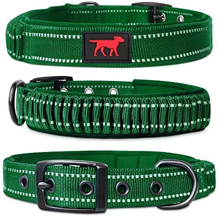 Tuff Pupper Heavy Duty Dog Collar with Handle | Ballistic Nylon Heavy Duty Collar | Padded Reflective Dog Collar with Adjustable Stainless Steel Hardware | Convenient Sizing for All Breeds