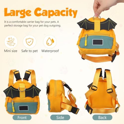 VILLCASE Dog Pack Pet Backpack Dog Harness Bag Self-Wearing Pet Supplies Carrier with Pockets Adjustable Waterproof Backpack for Dogs to Wear for Small Dogs Travel Hiking Daily Use