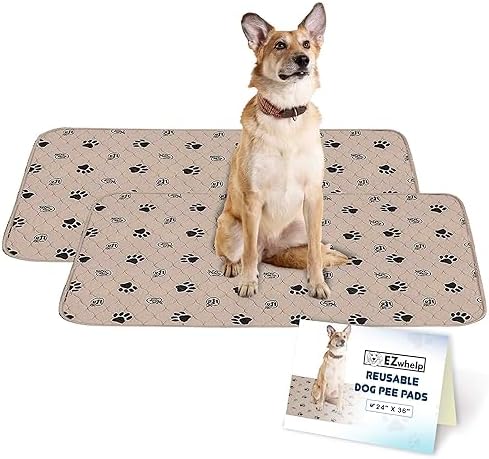 EZwhelp Reusable Dog Pee Pads, Washable Waterproof Mat 24x36 in, 2 Pack