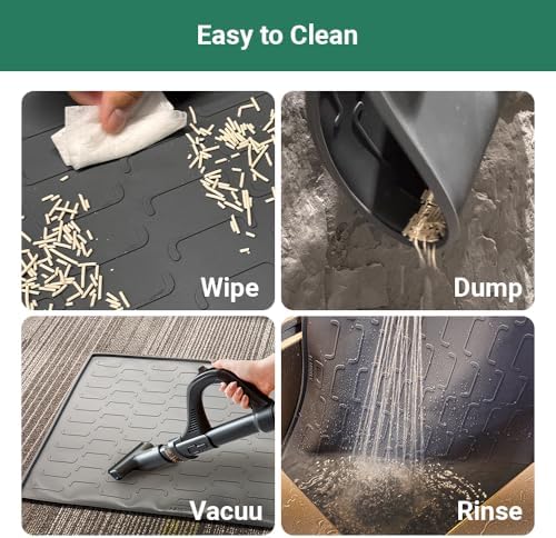 Cat Litter Mat, Large 32'' x 24'' Silicone Litter Box Mat for Litter Trapping, Waterproof, Non-Slip, Easy to Clean, Grey