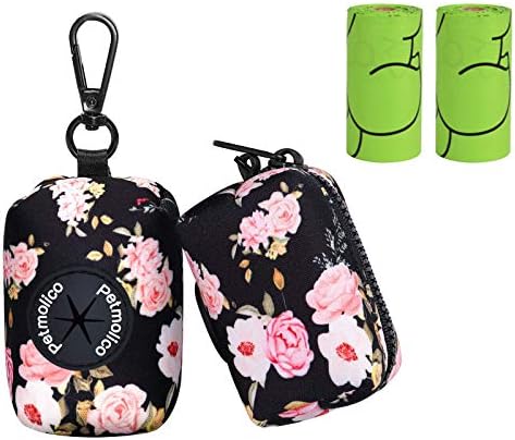 Petmolico Dog Poop Bag Holder Dispenser 2 Pack, Pink Rose