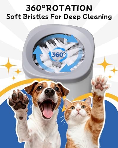 Electric Dog Paw Cleaner for Dogs，2 Speeds Automatic Dog Foot Paw Washer for Medium Large Cat Dog Pet