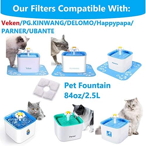 FASOON Cat Water Fountain Filter, Pet Fountain Filters, 8 Count, Removes Impurities, Resin Material