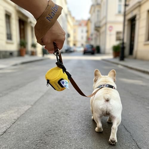 Dog Poop Bag Holder for Leashes doggie bag holder (Yellow)