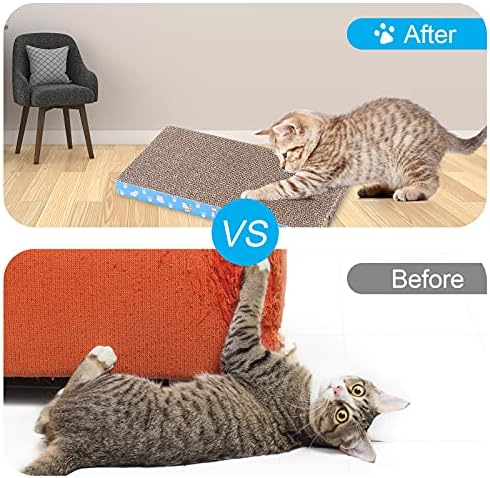 5 Packs in 1 Cat Scratch Pad, Cat Scratcher Cardboard,Reversible,Durable Recyclable Cardboard, Premium Scratch, Suitable for Cats to Rest, Grind Claws and Play