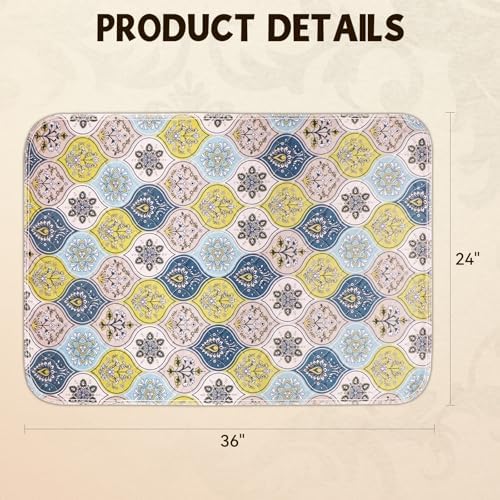 Washable Pee Pads for Dogs, Stylish Absorbent Reusable Training Dog Pads, Non-Slip and Leak-Proof Puppy Pads, Potty Pads for Crates, Whelping, Playpen, Bed and Floors (Cream/Multi, 24" x 36" 2PACK)
