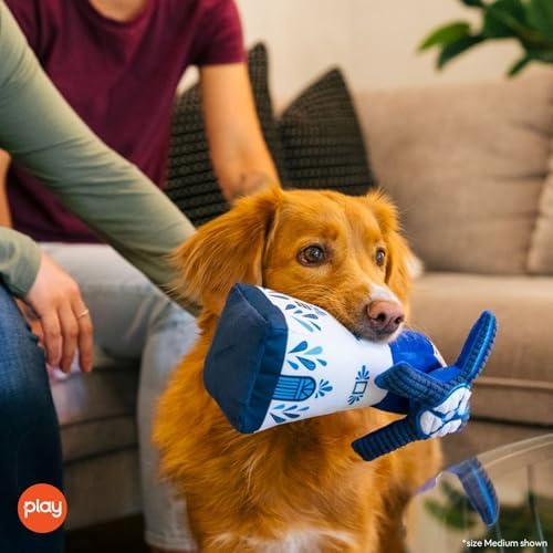 P.L.A.Y. PET LIFESTYLE AND YOU P.L.A.Y. Cute Plush Dog Toys - Totally Touristy Landmark Themed Durable Squeaker Chew Toy, Great for Puppies Dogs - Machine Washable (Dutch Windmill, Medium)