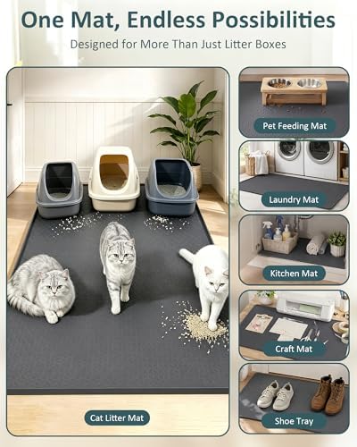 Extra Large Cat Litter Mat, Waterproof Litter Mat, 51.2 x 25.6 in