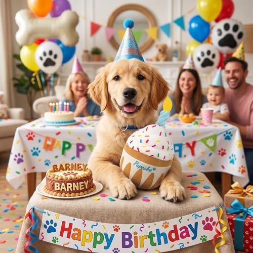 Nestpark Dog Birthday Toy - Pup Cake Puppy Cupcake Plush Squeak and Crinkle Gift (Pack of 2)