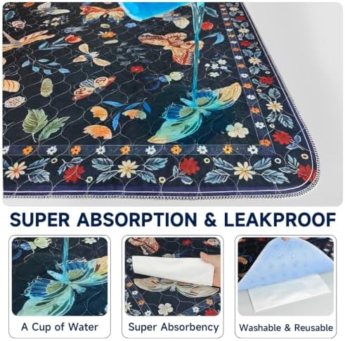 Washable Pee Pads for Dogs 2 Pack,Reusable Puppy Pads, 2026 Upgraded Puppy Pad 36"x48", Waterproof Puppy Pads, Super Absorbent Training Pads for Puppies (Black Medallion, 36"x48"(Pack of 2))