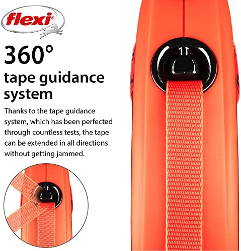 FLEXI® Xtreme Tape Retractable Dog Leash, Medium, 16 ft - Orange/Black