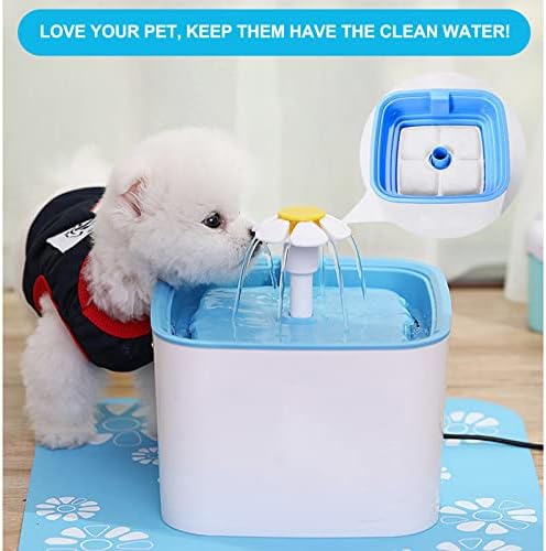 SEISSO Cat Fountain Filter Replacement, Cat Water Filters with Three Stage Filtration System for 84oz/ 2.5L Automatic Pet Fountain Dog Water Dispenser, 8 Packs