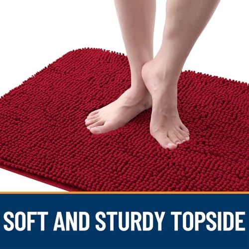 OLANLY Dog Door Mat for Muddy Paws 30x17, Super Absorbent Chenille Mud Mat