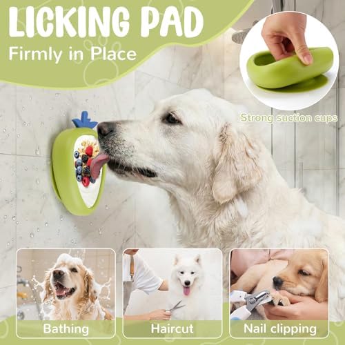Freeze Dog Lick Bowl, Animire Non-Slip Slow Feeder Lick Mat for Dogs, Silicone Dog Enrichment Bowl for Distraction Anxiety Relief Boredom, BPA Free, Dishwasher Safe(Green,L)