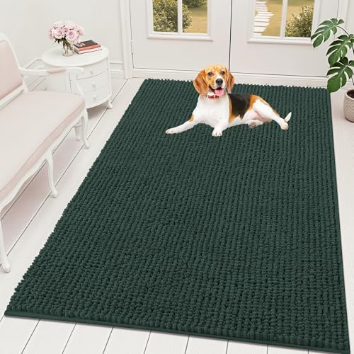 OLANLY Dog Door Mat for Muddy Paws 70x46, Extra Absorbent Chenille Mud Mat