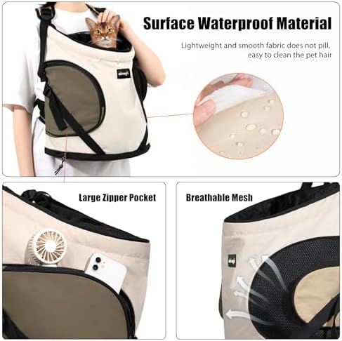 NATUYA Dog Front Carrier, Pet Carrier Front-Pack, Cream Color