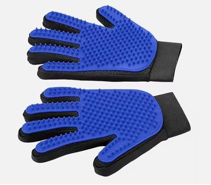 Pet Grooming Glove-Pet Hair Remover Glove- Perfect pet Cleaning Brush Glove- Perfect Washing Glove Brush of the Dog & pet for Short and Long Fur - 1 Pack (Right-Hand), Blue