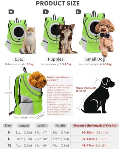 PETCUTE Dog Backpack Carrier Cat Carrier Pet Travel Carriers for Small Dogs and Cats Pet Travel Backpack