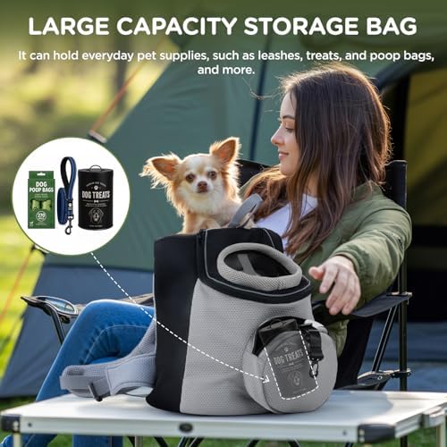 BONTHEE Pet Dog Backpack Carrier Small Pet Front Backpack,Ventilated Mesh Dog Travel Back Pack with Sturdy PE Bottom Support, Chest Buckle for Small Dogs & Cats, Outdoor Hiking for Pets Up to 10 lbs
