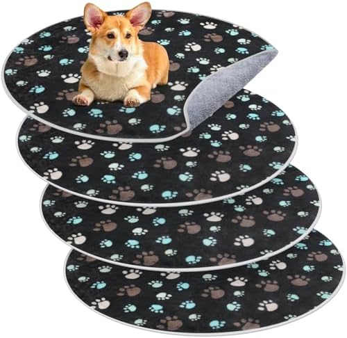 4 Pack Washable Whelping Pad Whelping Supplies Absorbent Reusable Puppy Training Pads Reusable Dog Mat for Floor Non Slip Washable Pee Mat for Dogs(Dark Gray,36 Inch)