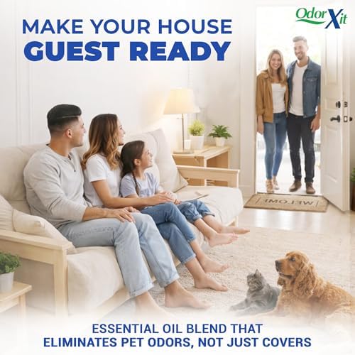 OdorXit Magic Air Odor Neutralizer Spray, Powerful Dog & Cat Urine Odor Neutralizer, Safe Air Refresher for Home, Safe Odor Absorber for Pet, Closet & Any Strong Odor Remover, 64oz